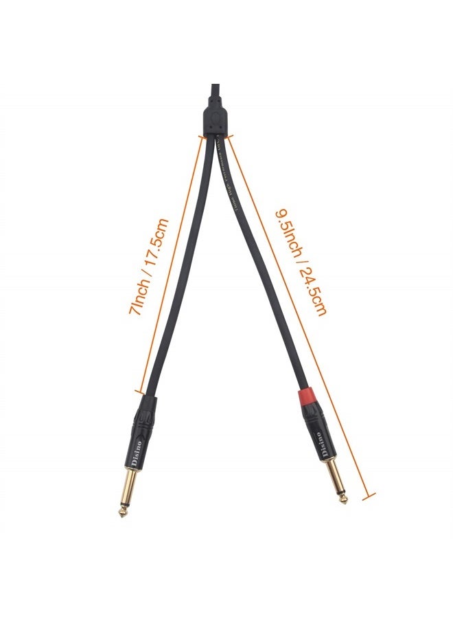 Disino - 1/8 Inch TRS Stereo to Dual 1/4 inch TS Mono Y-Splitter Cable 3.5mm Aux Mini Jack Stereo Breakout Cable Path Cords - 6 feet - Image 1