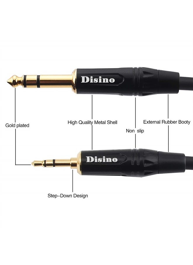 Disino - 1/8 Inch TRS Stereo to Dual 1/4 inch TS Mono Y-Splitter Cable 3.5mm Aux Mini Jack Stereo Breakout Cable Path Cords - 6 feet - Image 1