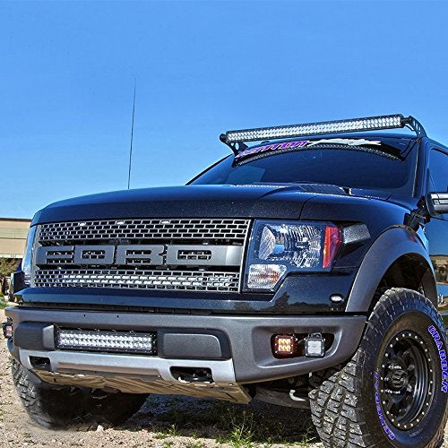 Xprite Steel Metal Upper Windshield Mounting Bracket for 50" Inch Straight, Curved LED Work Light Bar Compatible with 2010-2014 F-150 Raptor - Image 4