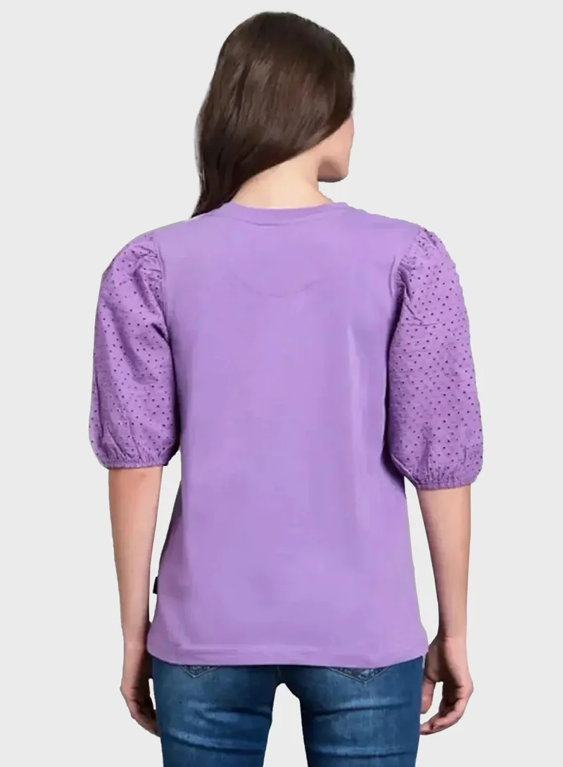 bhpoloclub V-Neck Puff Sleeve T-Shirt