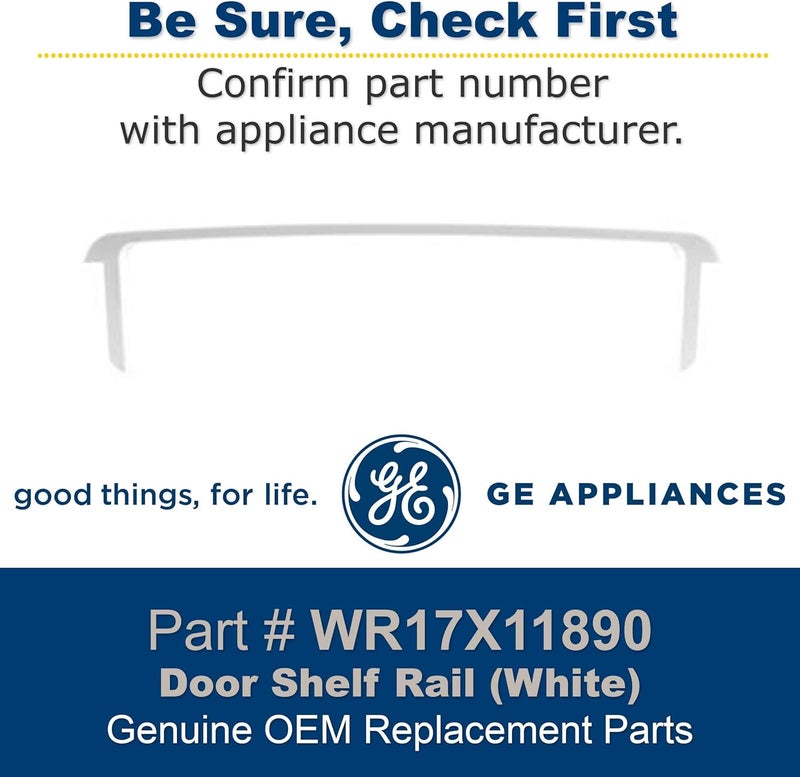 جي إي WR17X11890 سكة رف باب الفريزر الأصلية (أبيض) لثلاجات - Image 3