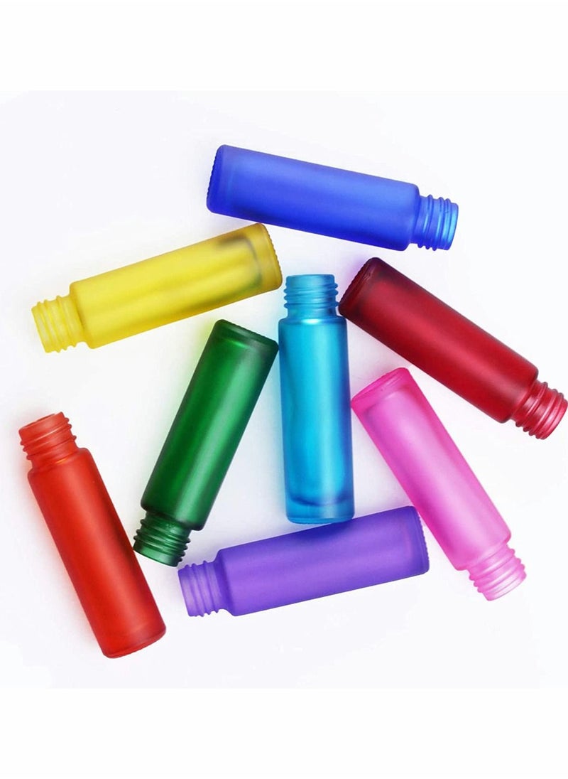 Excefore - Frosted Roll on Bottles, Thick Glass Massage Roller Bottles Tube, for Vials Containers for Essential Oils, Aromatherapy, Perfumes and Lip Balms, 14Pcs(10ml/3oz) - Image 1