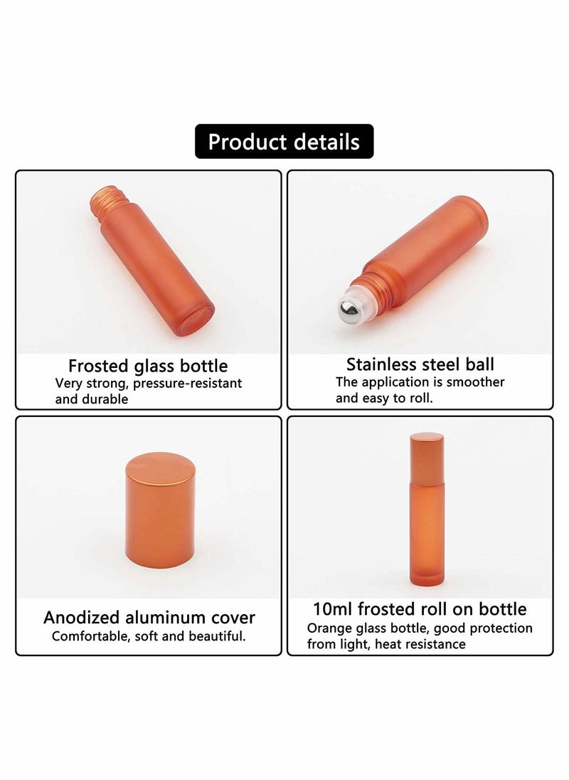 Excefore - Frosted Roll on Bottles, Thick Glass Massage Roller Bottles Tube, for Vials Containers for Essential Oils, Aromatherapy, Perfumes and Lip Balms, 14Pcs(10ml/3oz) - Image 1