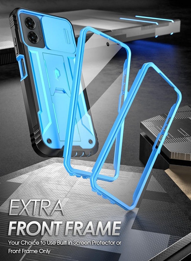 POETIC Poetic Revolution Case for Motorola Moto G 5G 2024, [Slide Camera Cover],Full-Body Military Grade Rugged Shockproof Cover with Kickstand and Built-in-Screen Protector, Light Blue  - Image 4