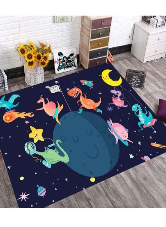 fashionhome Creative Cartoon Theme Baby Play Mat Kids Room Carpet Super Absorbent Decoration Rug for Bedroom Easy to Clean Playing Area Mat 100 x 200 Centimeter  - Image 2