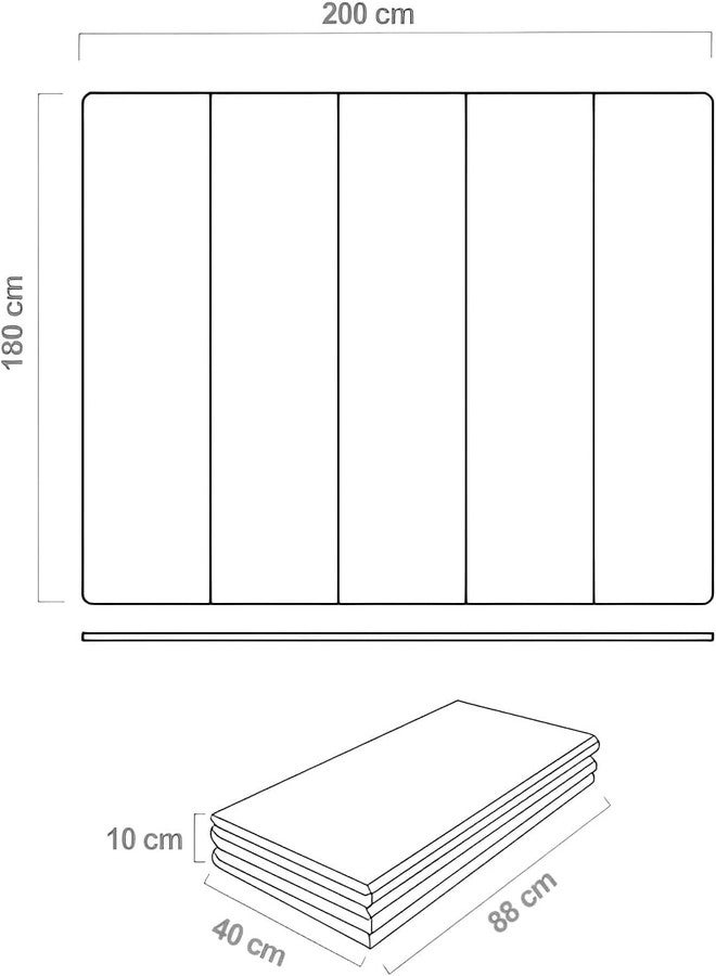 STOFFIER GARTEN Foldable Baby Play Mat, Large Waterproof Foam Padded Crawling Mat for Babies,Toddlers, Infants, Play & Tummy Time, Size 200 x 180 cm. - Image 4