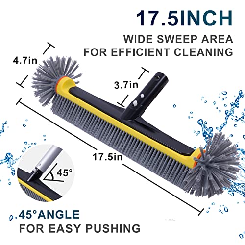 POOLAZA 360 Degree Pool Brush - Heavy Duty, Premium Bristle & Aluminum Handle for Inground & Above-Ground Pools - Image 5