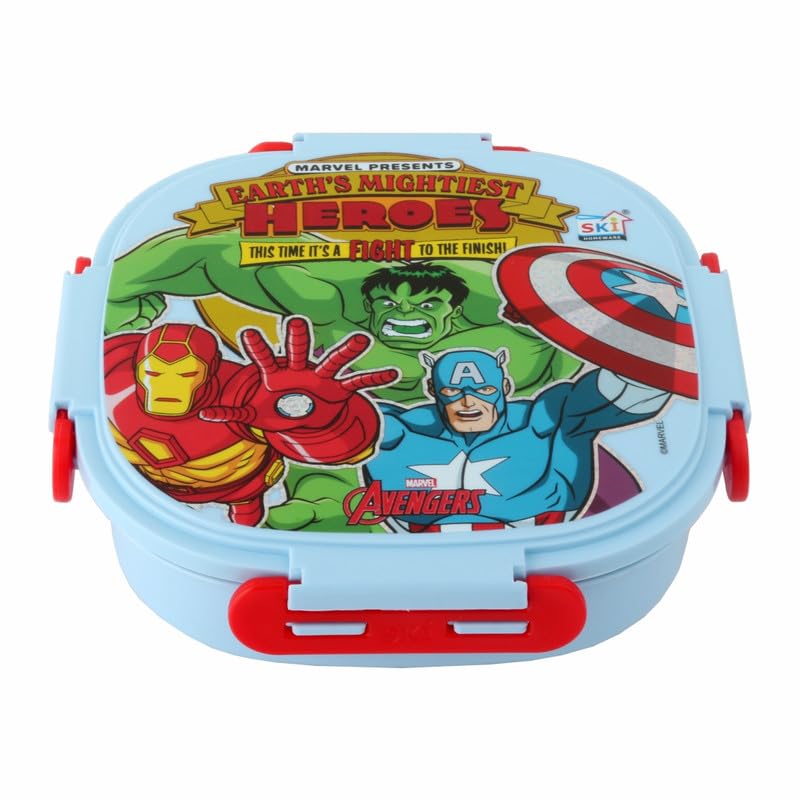 SKi Homeware SKI Baker Steel Lunch Box for Kids, 3 Compartment Insulated School Tiffin with Spoon, Leak-Proof, BPA Free, Bento Box for Boys & Girls, Birthday Gifts, Party Favours - Avengers - Image 5