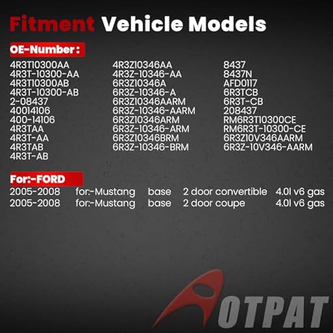 AOTPAT High Output Alternator for:-Ford for:-Mustang Base 2 Door Coupe Convertible 4.0l v6, 12V 135Amp, Alternador Replace# 4R3T10300AA - Image 2