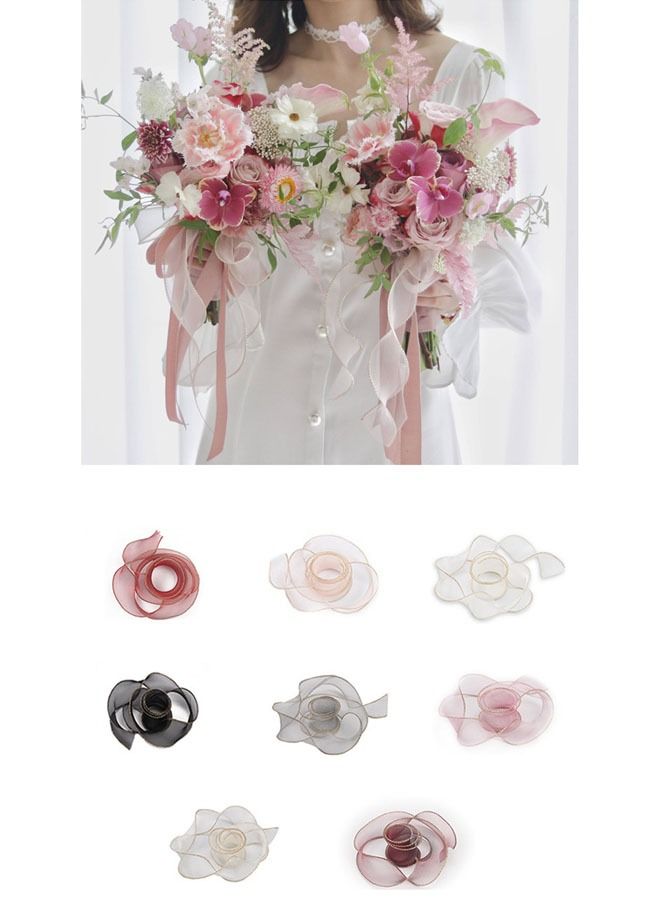 ZCM-HAPPY 3 Roll Gift and Bouquet Wrap with Gold Trim Crow's Feet Ribbon 4x900cm - Image 2