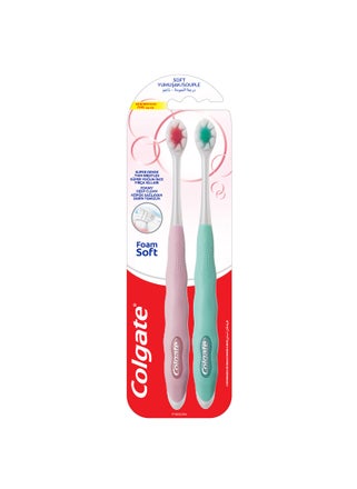 Foamsoft Super Dense Thin Bristle Toothbrush Assorted Colour 2Pc - pzsku/Z8295D7B0A19075103BF3Z/45/1748945728/7da5d76d-250d-4804-a795-59f847fef977