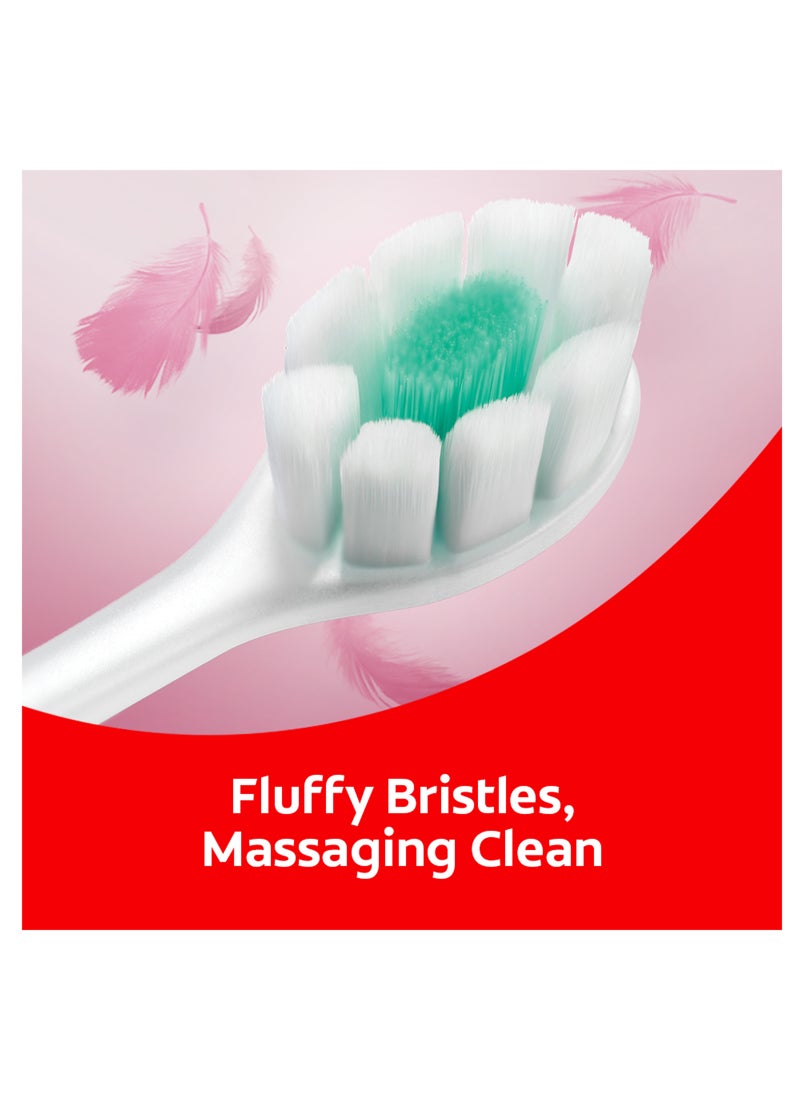 Foamsoft Super Dense Thin Bristle Toothbrush Assorted Colour 2Pc