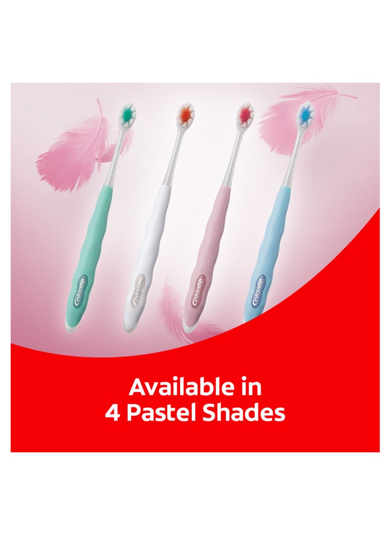 Foamsoft Super Dense Thin Bristle Toothbrush Assorted Colour 2Pc