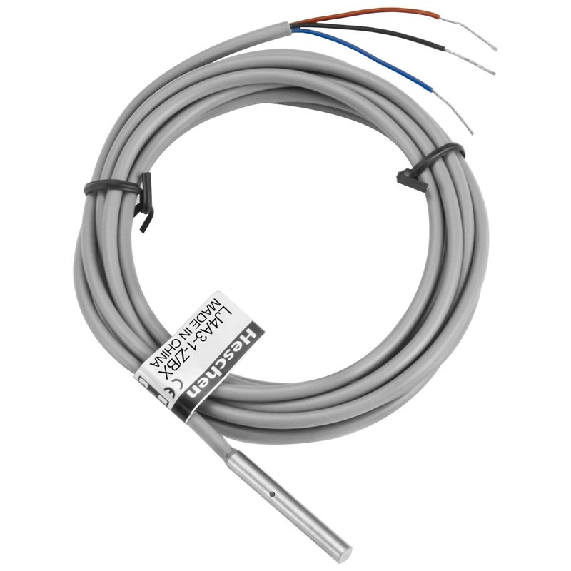 Heschen M4 Inductive Proximity Sensor Switch, Shield Type, LJ4A3-1-Z/BX, Detector 1mm, 10-30VDC 150mA, NPN Normal Open (NO), 3-Wire - Image 1