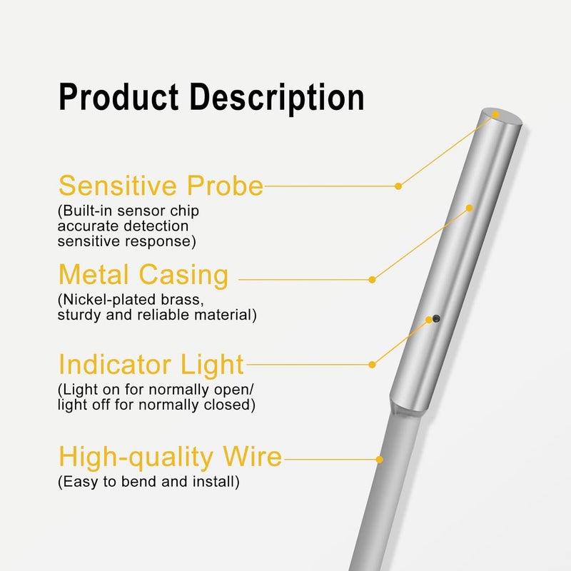 Heschen M4 Inductive Proximity Sensor Switch, Shield Type, LJ4A3-1-Z/BX, Detector 1mm, 10-30VDC 150mA, NPN Normal Open (NO), 3-Wire - Image 4
