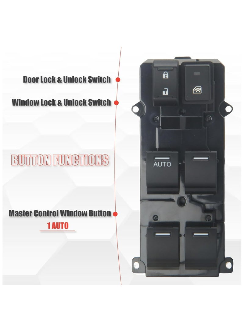 TLAXCA Front Left Driver Side Power Window Switch Compatible for Civic 2012 2013 1.8L 2.4L L4 Replaces 35750TR0A21 - Image 3