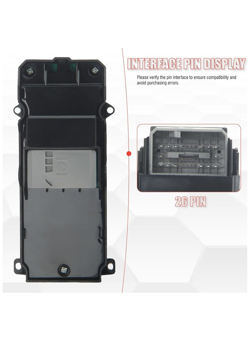 TLAXCA Front Left Driver Side Power Window Switch Compatible for Civic 2012 2013 1.8L 2.4L L4 Replaces 35750TR0A21 - Image 4