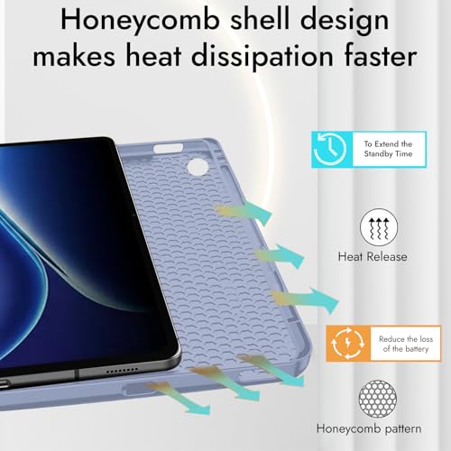 Robustrion Cover for OnePlus Pad Go 2 12.1 inch Cover Case with Pencil Holder, Trifold Cover Case for OnePlus Pad Go 2 Tablet Cover [Auto Sleep Wake Support] - Lavender - Image 4