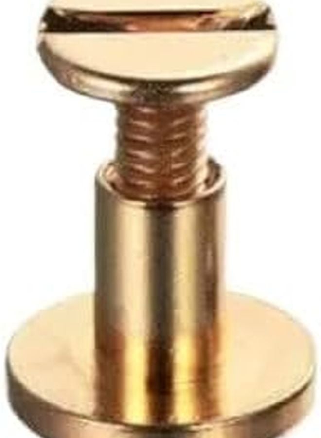 Gold 5x8mm Luggage Leather Belt Strap Rivets Double Curved Head Solid Screw Nails - Image 1