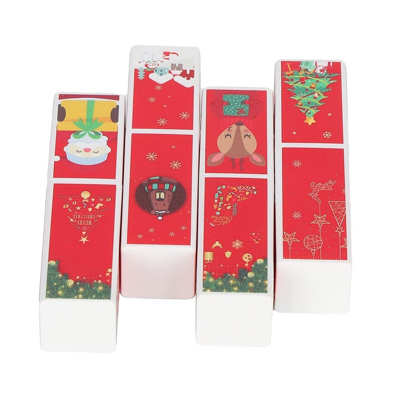 Christmas Style DIY Lipstick Tube, Empty Lip Balm Container, 4pcs Square Shape Lipstick Containers with Tight Lid, Portable Cosmetic Tubes for DIY Lip Gloss, Body Balms, Crayons - Image 2
