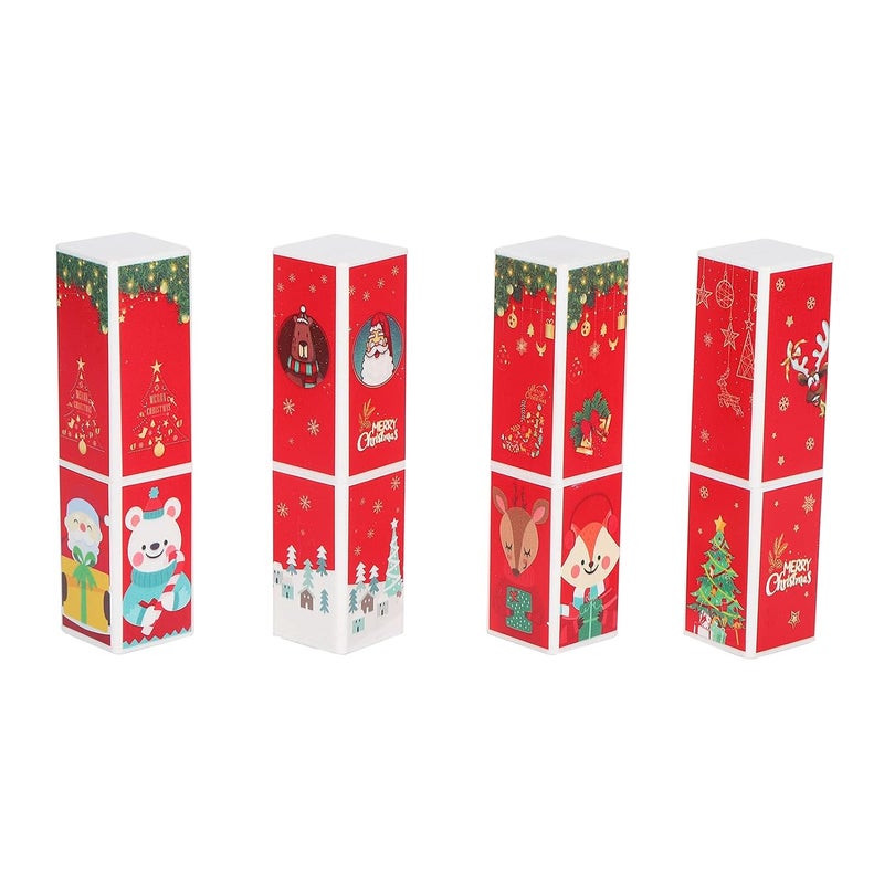 Christmas Style DIY Lipstick Tube, Empty Lip Balm Container, 4pcs Square Shape Lipstick Containers with Tight Lid, Portable Cosmetic Tubes for DIY Lip Gloss, Body Balms, Crayons - Image 5