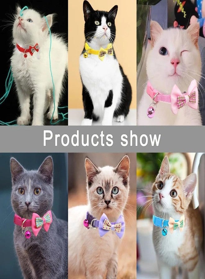 cyhaen Light Blue Dog Collar with Bell, 2-Pack Puppy Collar Cute Bow Tie Cat Collar Nylon Adjustable Buckle for Xs XSmall Girl Pets Female Kitten Yorkie Teacup Chihuahua X-Small,Neck 7-12 Inch - Image 3