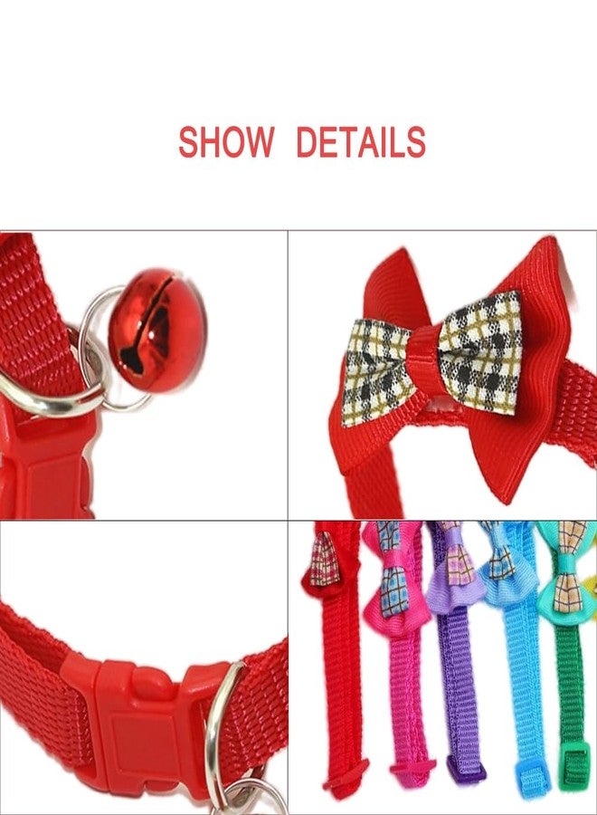 cyhaen Light Blue Dog Collar with Bell, 2-Pack Puppy Collar Cute Bow Tie Cat Collar Nylon Adjustable Buckle for Xs XSmall Girl Pets Female Kitten Yorkie Teacup Chihuahua X-Small,Neck 7-12 Inch - Image 4