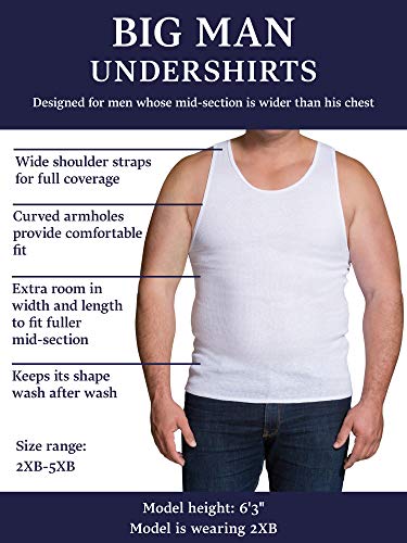 Fruit of the Loom Men's Tall Tag-Free Undershirts, Big Man-Tank-3 Pack, 3X-Large - Image 4