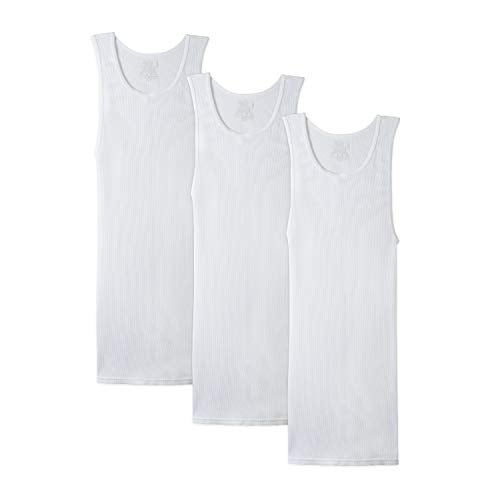 Fruit of the Loom Men's Tall Tag-Free Undershirts, Big Man-Tank-3 Pack, 3X-Large - Image 1