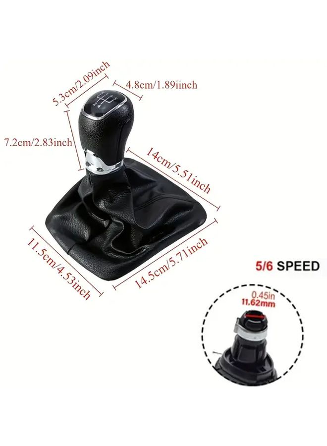 Black 6 Speed Manual Transmission Gear Shifter Knob for Octavia A5 A6 Models 2004 to 2011 - Image 2