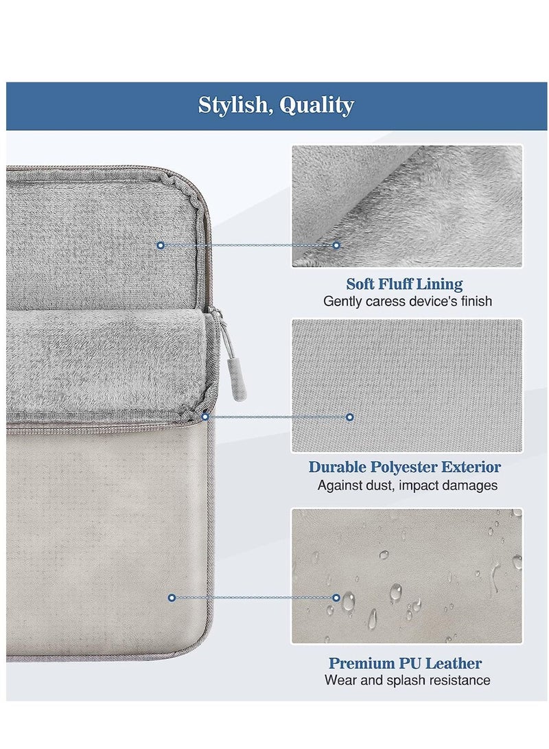 SYOSI 9-11 Inch Tablet Sleeve Bag Carrying Case for iPad Pro 11 2021-2018, Air 5/4 10.9, 10.2, Galaxy Tab A8 10.5/Tab S8 11", Surface Go 2/1, Protective with Pocket, Light Gray - Image 4