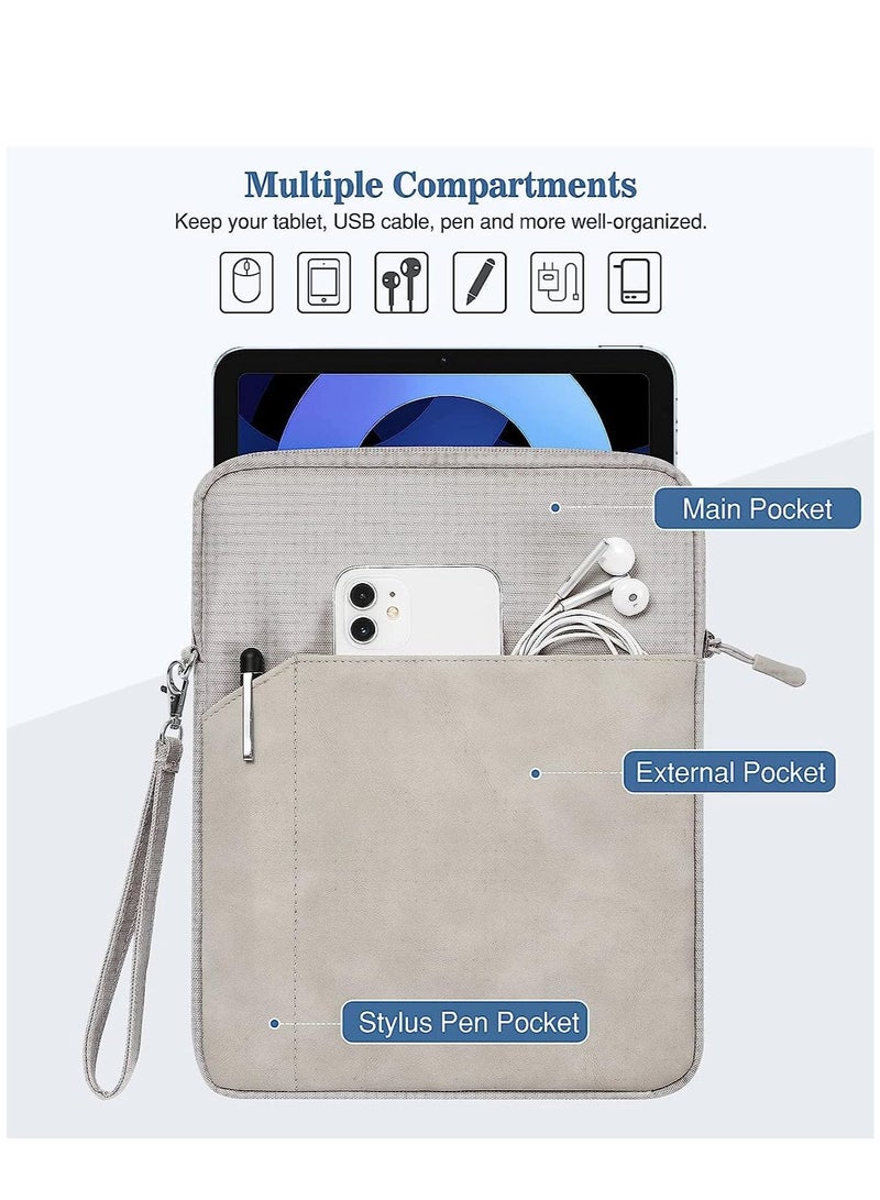 SYOSI 9-11 Inch Tablet Sleeve Bag Carrying Case for iPad Pro 11 2021-2018, Air 5/4 10.9, 10.2, Galaxy Tab A8 10.5/Tab S8 11", Surface Go 2/1, Protective with Pocket, Light Gray - Image 5