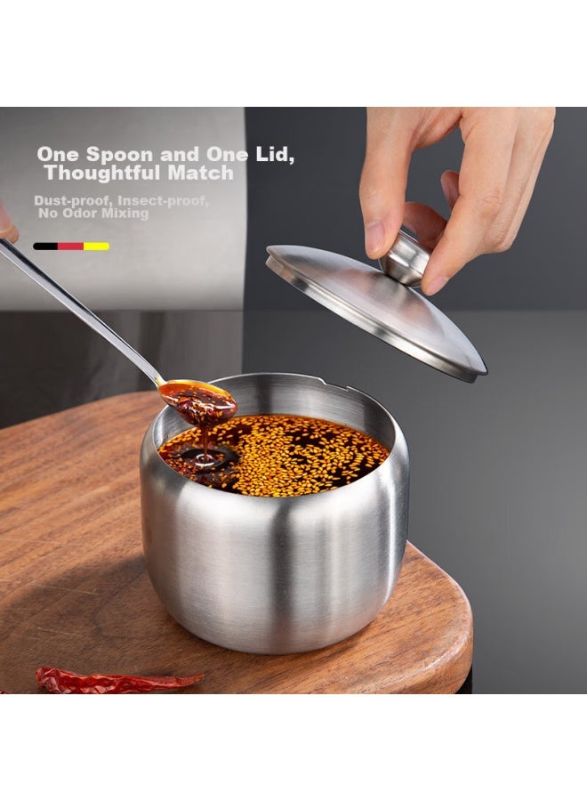 Newair Stainless Steel Chili Oil Container, Household Oil-splashed Chili Jar, Kitchen Red Oil Seasoning Container, High-temperature Resistant Lard Jar - Image 4