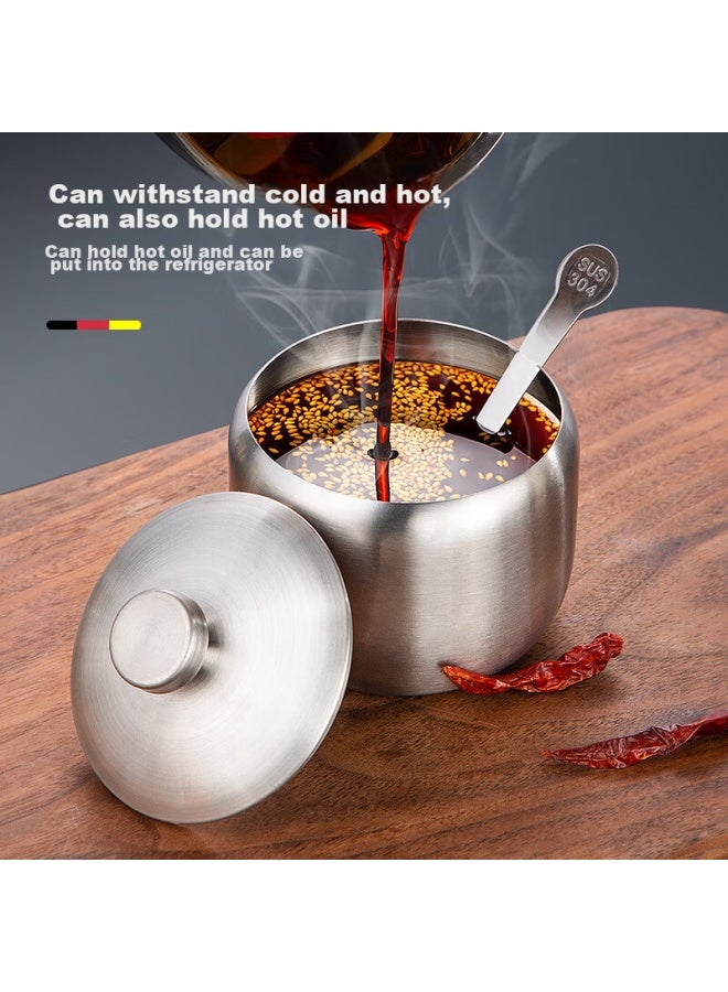 Newair Stainless Steel Chili Oil Container, Household Oil-splashed Chili Jar, Kitchen Red Oil Seasoning Container, High-temperature Resistant Lard Jar - Image 5