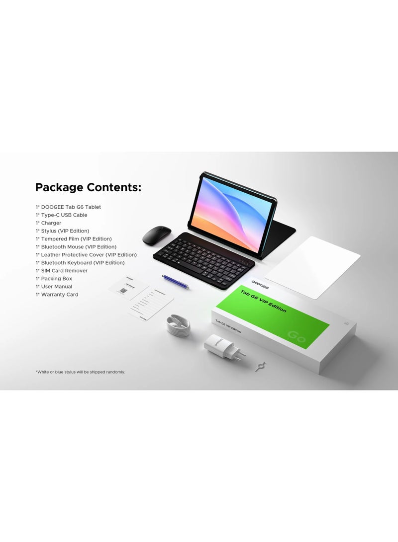 DOOGEE Tab G6 VIP addition Business Smart Tablet, Android 16, 11-inch Ultra-large FHD IPS screen, Unisoc T7250 Processor, 8000mAh Battery, 6GB RAM (up to 24GB Extended), 256 GB ROM, Dual SIM, 13Mp Main & 5 MP front camera with Charger, Keyboard, Mouse, Stylus Pen, Leather Protective Cover, Mist Grey - Image 5