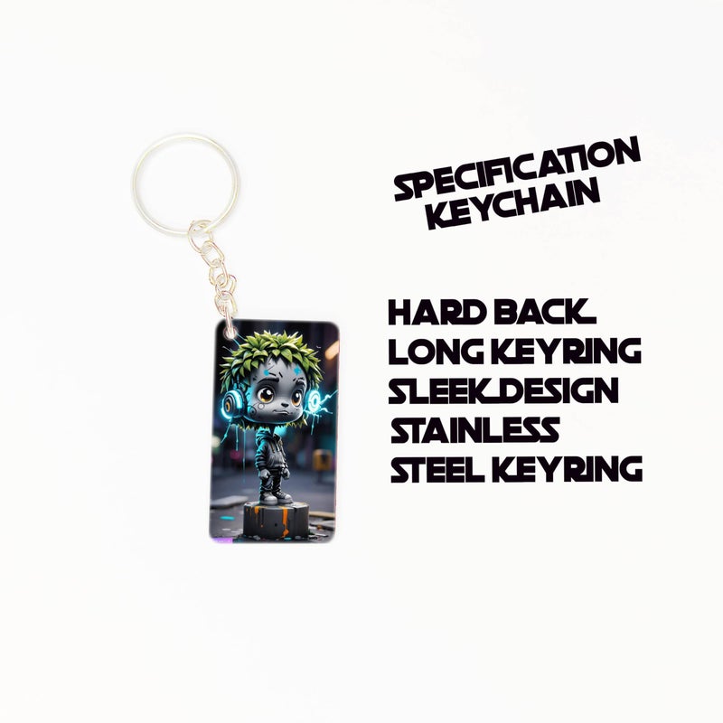 OUTFITQUE OUTFITQUE Premium (Pack of 2) Anime-179 Printed Long Keychain For Bike, Scooty, Car, MDF Keyholder - Image 2