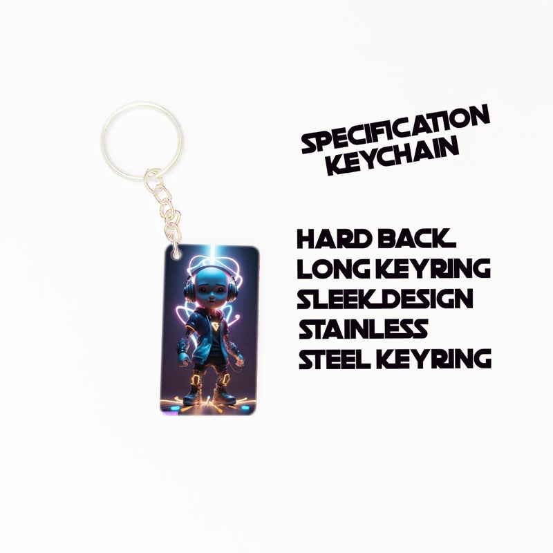 OUTFITQUE OUTFITQUE Premium (Pack of 2) Anime-179 Printed Long Keychain For Bike, Scooty, Car, MDF Keyholder - Image 3