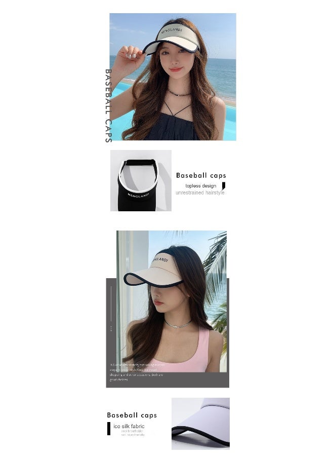 NIBEMINENT Sport Sun Visor Hats, Summer Spring Outdoor Sports Lightweight Empty Top Baseball Cap Cotton Ball Caps for Cycling Running, Tennis, Golf & All Sports - Women and Men - Image 3