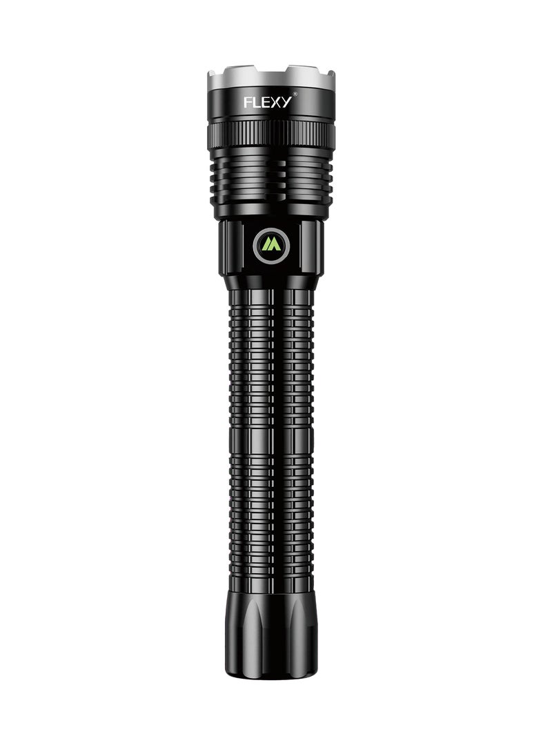 Flexy FLEXY Super Light Rechargeable Flashlight - 1000M Irradiation, Zoom Illumination, Aerospace Aluminum Alloy, Unbreakable PC Lens, Anodized Finish, 2-Year Warranty 
