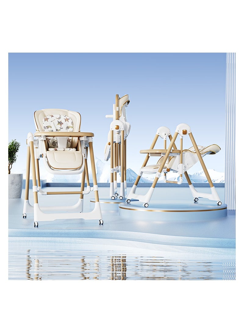burbay Dining chair 3*1, adjustable and foldable, swing (swing), equipped with dining baskets and safety lock  - Image 1