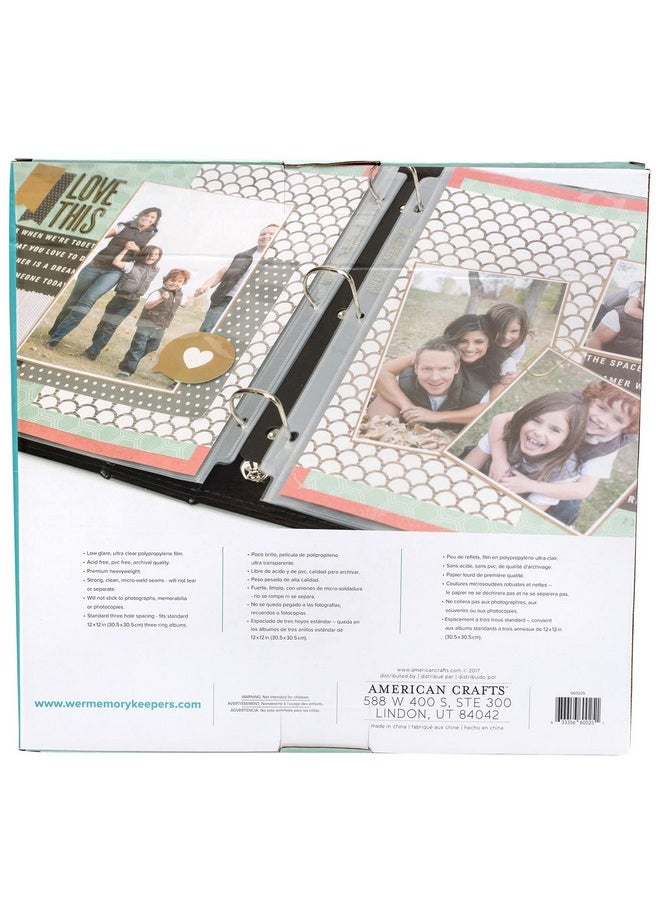We R Memory Keepers - Page Protector Sleeve Set12 X 12 Includes 100 Pages Nonglare Compatible With Most 3 Ring Albums Perfect For Scrapbooking Document Storage And More - Image 1