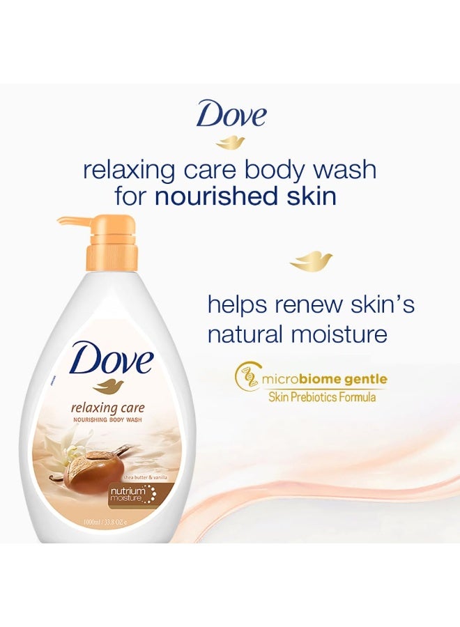 Dove Relaxing Shea Butter Body Wash with Vanilla for Soft Skin, Soothing Scent, 1L - Image 3