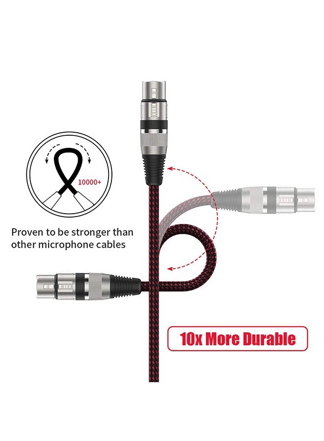 HY XLR Female to 1/4 TS Cable, Nylon Braided Microphone Cable TS 6.35mm Mono Jack Unbalanced Microphone Cable Heavy Duty Mic cable(1 meter)  - Image 4