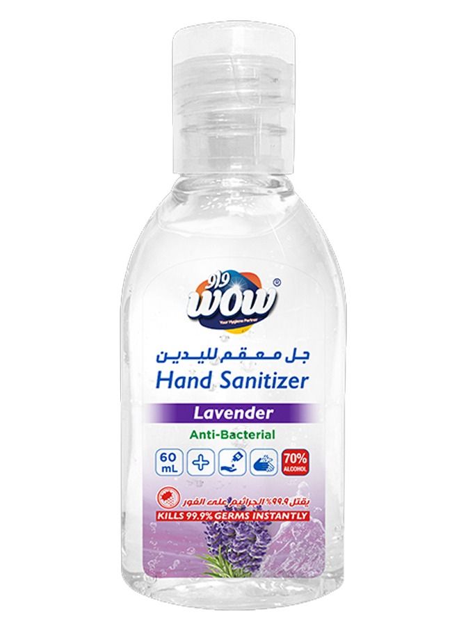 Wow Anti-Bacterial Hand Sanitizer Gel, Lavender, 60ML
