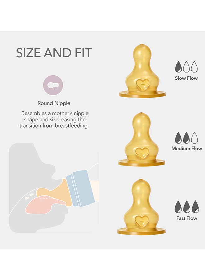 BIBS Pack Of 1 Baby Bottle Round Nipple Latex 150 Ml Slow Flow, Baby Blue, 0 Months + - Image 3