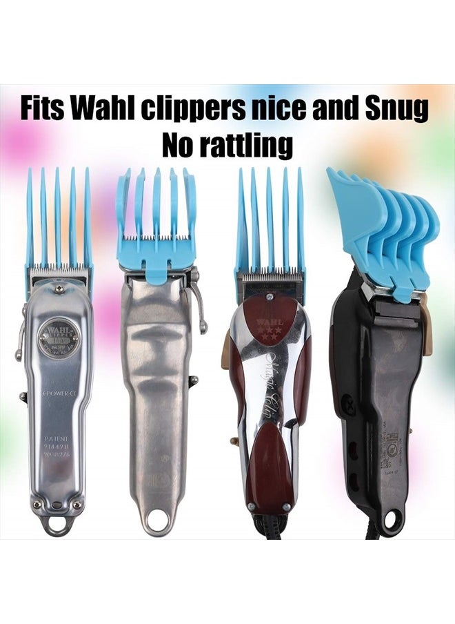 CR8GR8 - Professional Hair Clipper Combs Guides, Hair Clipper Guards 1 & 1/4" 1 & 1/2" 2", Mega NO.16 NO.12 NO.10 fits for Most Wahl Clippers (NO.10+NO.12+NO.16, Blue) - Image 1