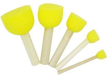 Ditya Crafts Arham Mktg Round Sponges Foam Brushes with Wooden Handle for Painting Art and Craft for Baby, kids (Pack of 4) - Image 4