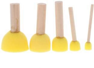 Ditya Crafts Arham Mktg Round Sponges Foam Brushes with Wooden Handle for Painting Art and Craft for Baby, kids (Pack of 4) - Image 3