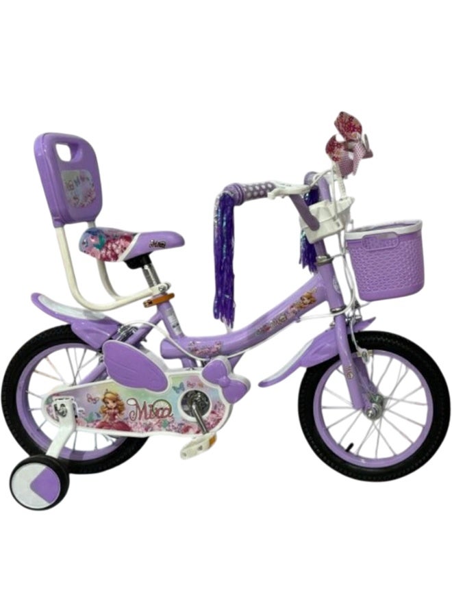 ميرا دراجات أطفال للبنات مقاس 16 بوصة مع عجلات تدريب وسلة للأعمار من 7 إلى 10 سنوات