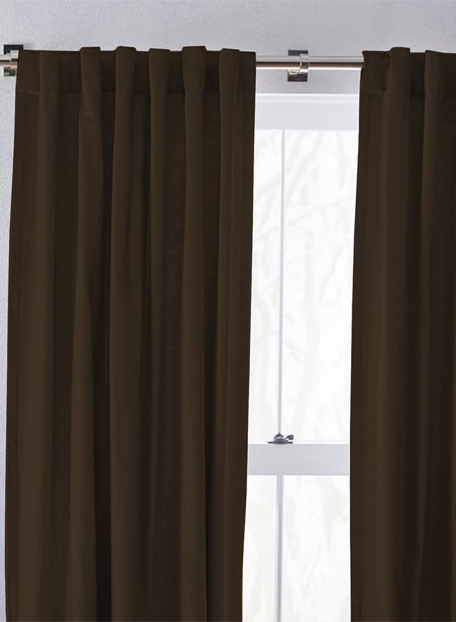 House One Linen Curtain  for Bedroom Dining Studio Office - Dark Brown - Image 2